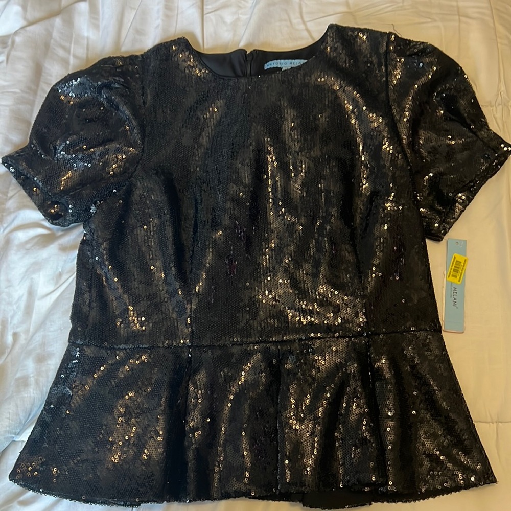 Melani Black Glitz and Glamour sequence tops size 12